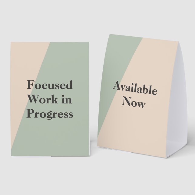 Focused Work Do Not Disturb Quiet Space Available Tischaufsteller (Vorder-/Rückseite)