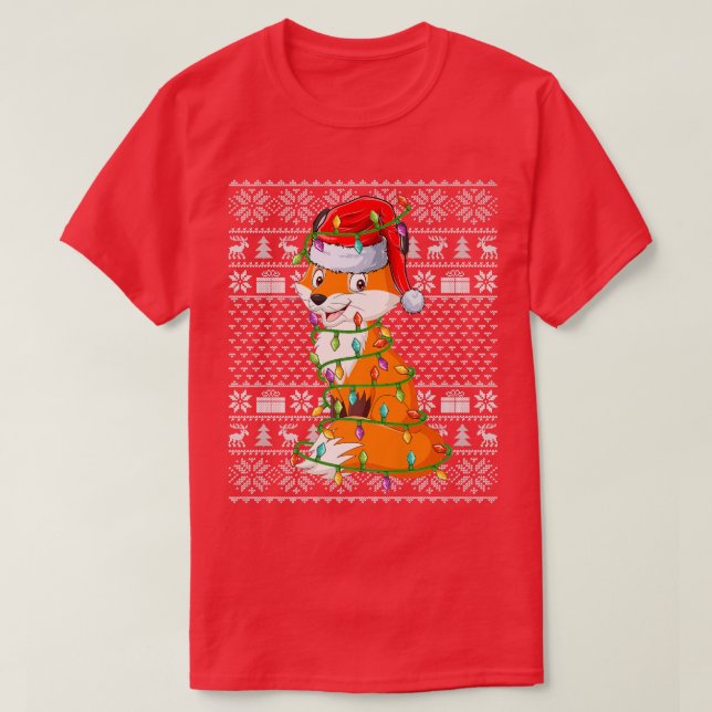 Foes Animal Lover Weihnachtsmannmütze Ugly for Chr T-Shirt (Design vorne)