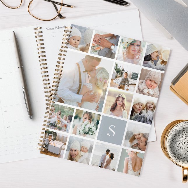 Fog Gray Monogram Fotomaterial Collage Planer (Von Creator hochgeladen)