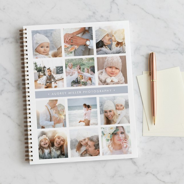 Fog Gray Stripe FotoCollage Notizbuch (Von Creator hochgeladen)