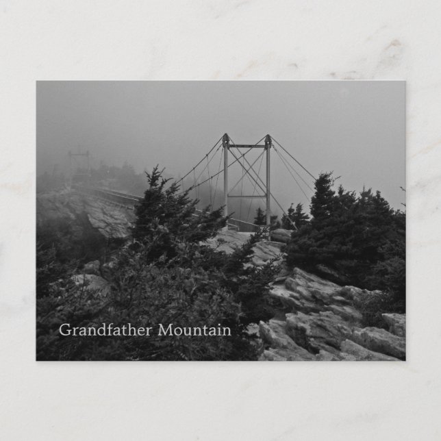 Foggy Bridge Großvater Bergsee-Karte Postkarte (Vorderseite)