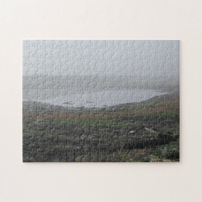 Foggy Landscape Inlet Pool California Westküste (Horizontal)