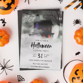 Foggy Mansion Halloween-Party Einladung