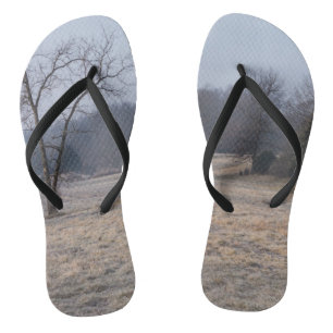 Foggy Meadow Flip Flops