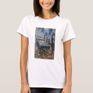 Foggy Morgenparkbank, Deutschland T-Shirt