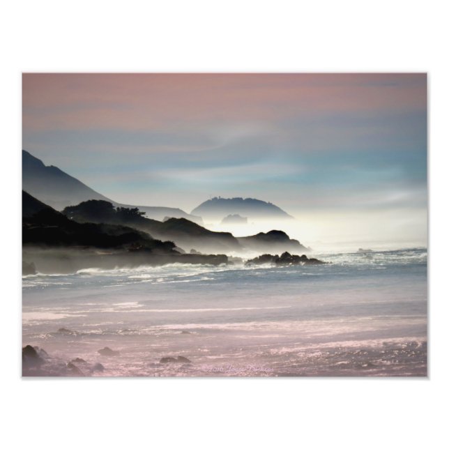Foggy Morning in Big Sur CA zwei Fotodruck (Vorne)