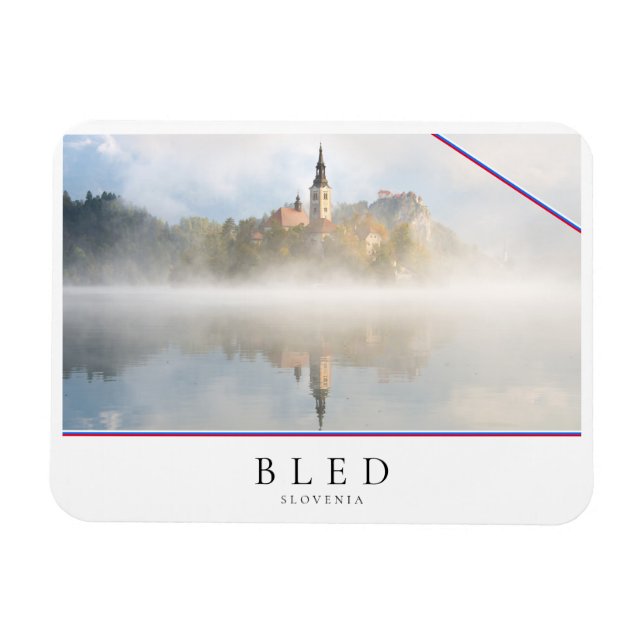 Foggy Sonnenaufgang am Bled-See Magnet (Horizontal)