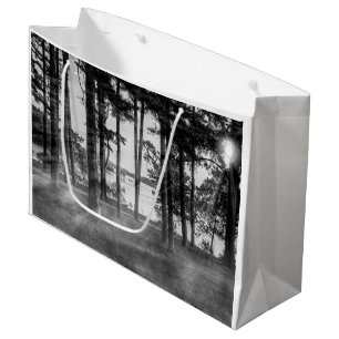 Foggy Trees an Table Rock Graustufen Große Geschenktüte