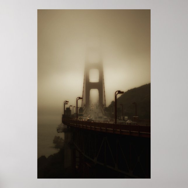Foggy über die Bucht Poster (Vorne)