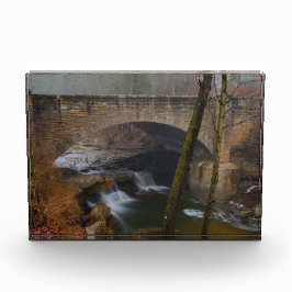 Foggy Wasserfall Bridge Fotoblock