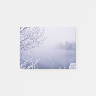 Foggy Winter Day am Fluss Post-it Klebezettel