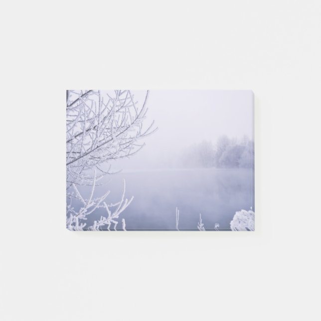 Foggy Winter Day am Fluss Post-it Klebezettel (Vorderseite)