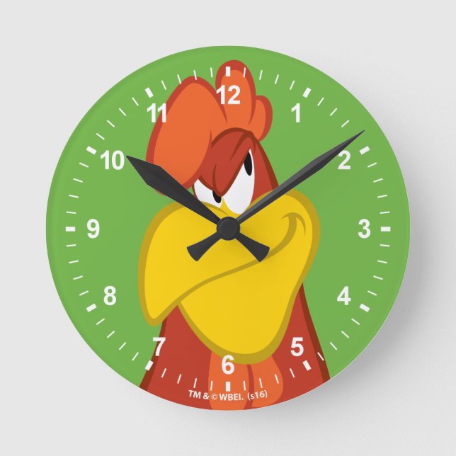 Foghorn Leghorn | Mischmasch Runde Wanduhr (Vorderseite)