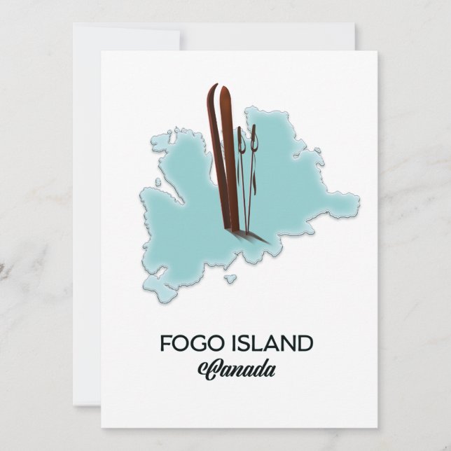 Fogo Insel Kanada Kartenposter (Vorderseite)