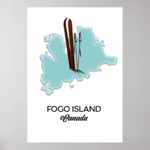 Fogo Insel Kanada Kartenposter Poster