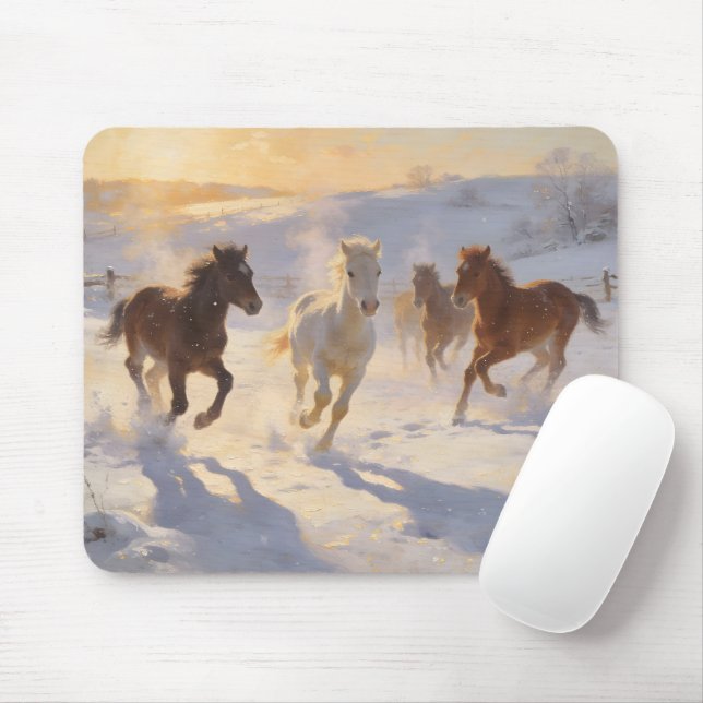 Fohlen beim Spielen Mousepad (Mit Mouse)