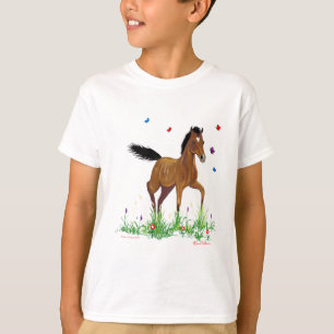 Fohlen und Schmetterlinge Kids-Shirt T-Shirt