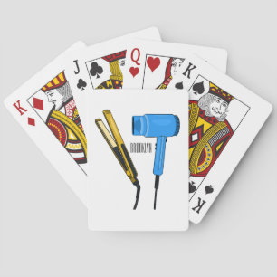 Föhn- und Haarglätter-Illustration Spielkarten