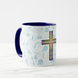 Foi de style Vintage bleu et Mug croisé