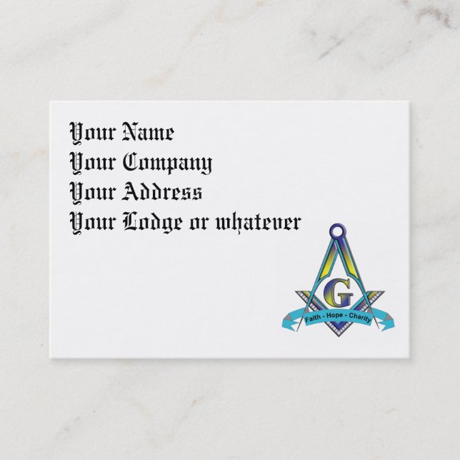 Foi, espoir, cartes de visite de charité (Devant)