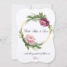 Foi, Espoir et Amour faire-part de mariage