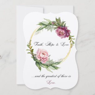 Foi, Espoir et Amour faire-part de mariage