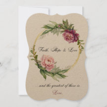 Foi, Espoir et Amour faire-part de mariage