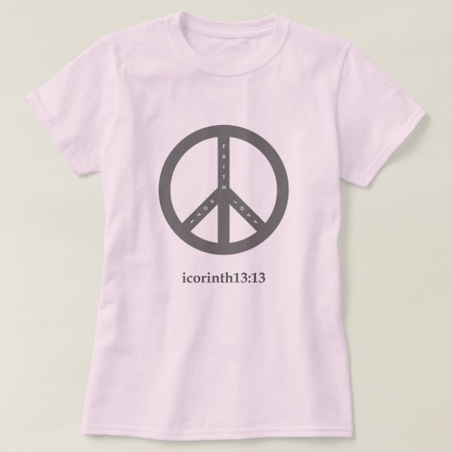 Foi, espoir et T-shirt d'amour (rose) (Design devant)