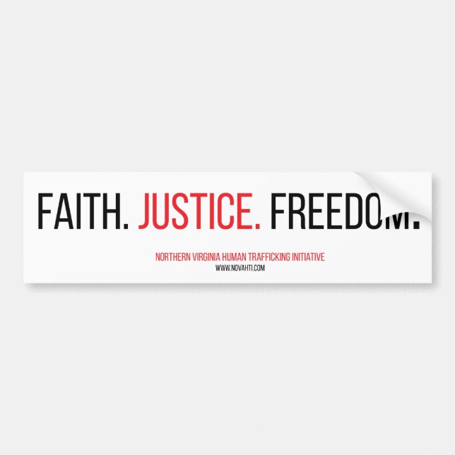 Foi. Justice. Liberté. Autocollant de butoir (Devant)