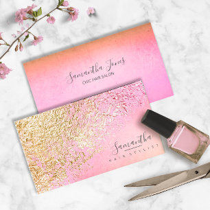 Foil Abstrakt Gold Peach ID775 Visitenkarte