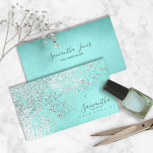 Foil Abstrakt Silver Aquamarin ID775 Visitenkarte