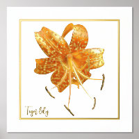 Foil Accent Tiger lilie Print Poster