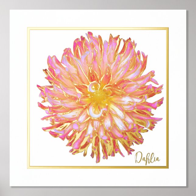 Foil Accents Dahlia Print Poster (Vorderseite)