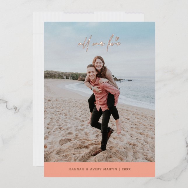 Foil all our Liebe Valentine's Day Card - Pfirsich Folieneinladung (Briefumschlag)