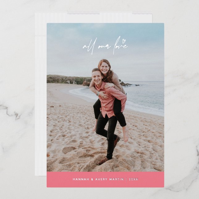 Foil all our Liebe Valentine's Day Card - Pink Folieneinladung (Briefumschlag)