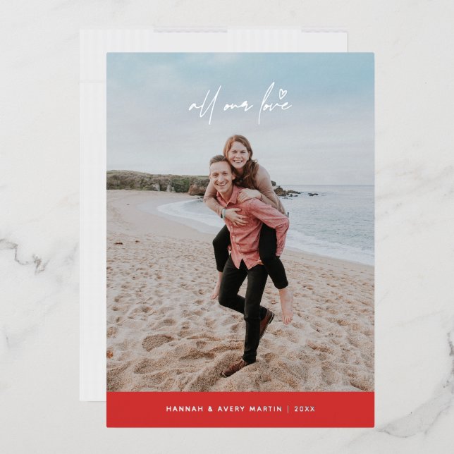 Foil all our Liebe Valentine's Day Card - Red Folieneinladung (Briefumschlag)