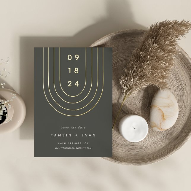 Foil Arch | Moderne Minimal Save the Date Card Folieneinladung (Von Creator hochgeladen)