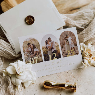 Foil Arch Photo Enregistrer La Date Carte Mariage 