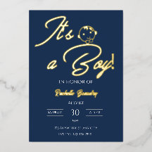 Foil-Baby-Shower-Karte – Blaues Thema