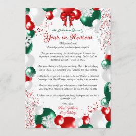 Foil Balloon Christmas Letter Template Stationary Einladung