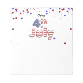 Foil Balloons Stars Streifen am 4. Juli - Notepad Notizblock