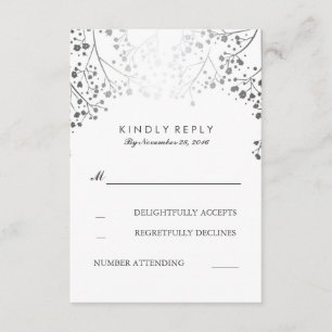 Foil Bébé's Breath Silver Wedding Cartes RSVP