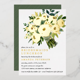Foil Bloom   Bouquet Bridesmaids Luncheon Wedding Folieneinladung