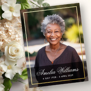 Foil border Foto Beileid danke Karte