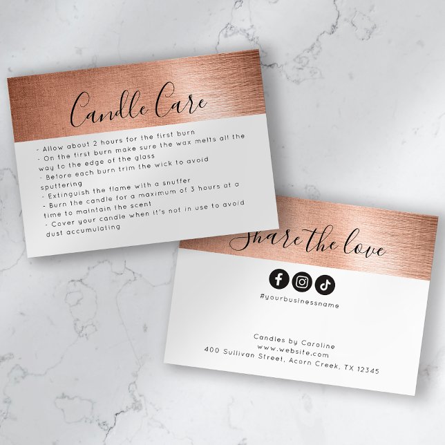 Foil Candle Care Partagez la carte Love Insert (Créateur téléchargé)