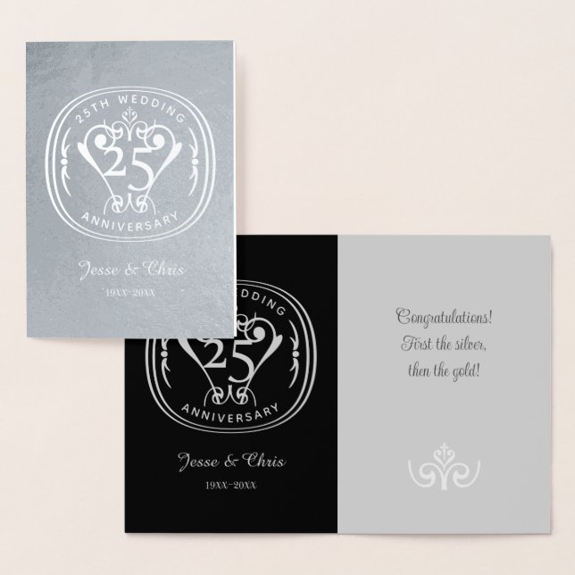 Foil Card zum 25. Hochzeitstag Folienkarte (Anzeige)