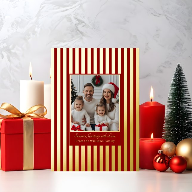 Foil Cartes de Noël Famille Modèle 2 Photos (Créateur téléchargé)