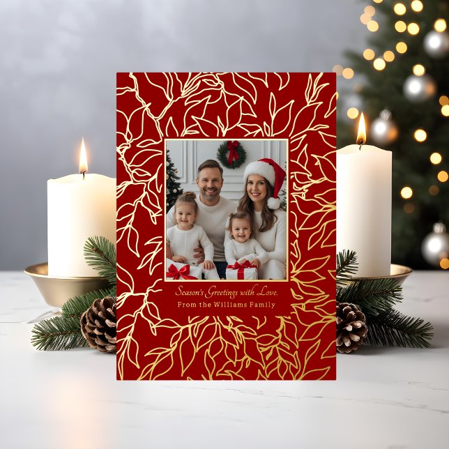 Foil Cartes de Noël Famille Modèle 2 Photos (Créateur téléchargé)