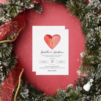 Foil Chinese Wedding Character Invitation Folieneinladung
