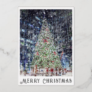 Foil Christmas Tree Card Folien Feiertagskarte